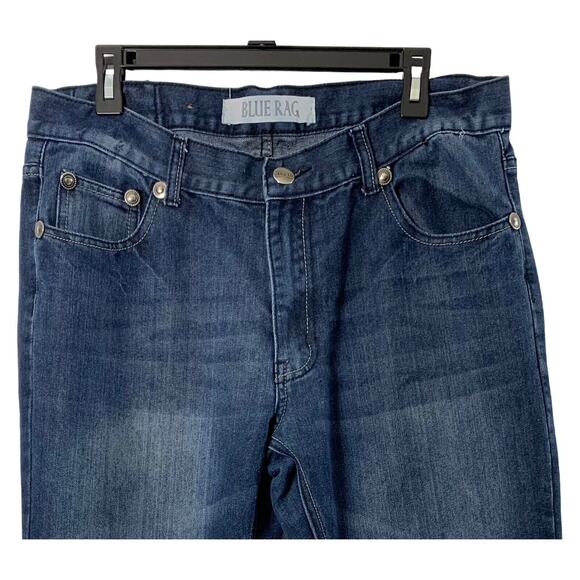 Blue Rag Jeans Mens 36 x 31 Straight Leg Dark Wash Denim Metal Studs Casual - Picture 9 of 9